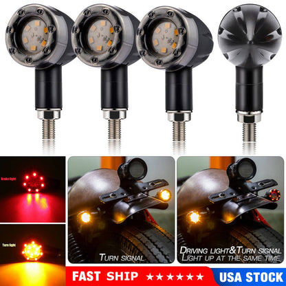 Solidspare For Sports Motorcycle Dirt Bike Light Blinker 4x Turn Signal LED Indicators Dual
