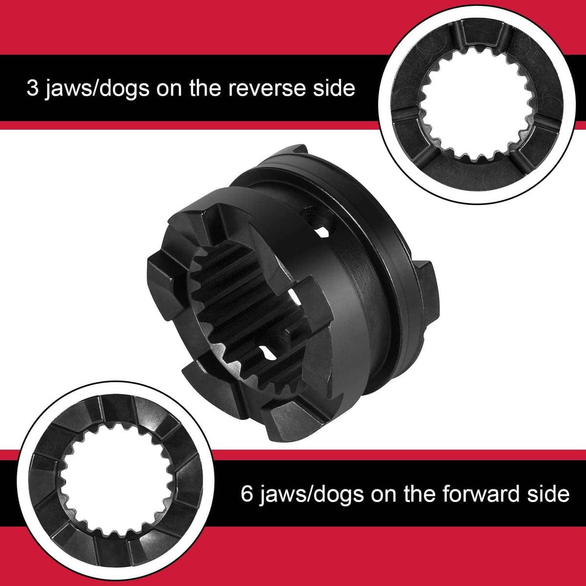 Solidspare Clutch Dog 3 Jaw Reverse 52-822539t for Mercury 90-120 hp 50-125 hp 3 cyl &4 cyl