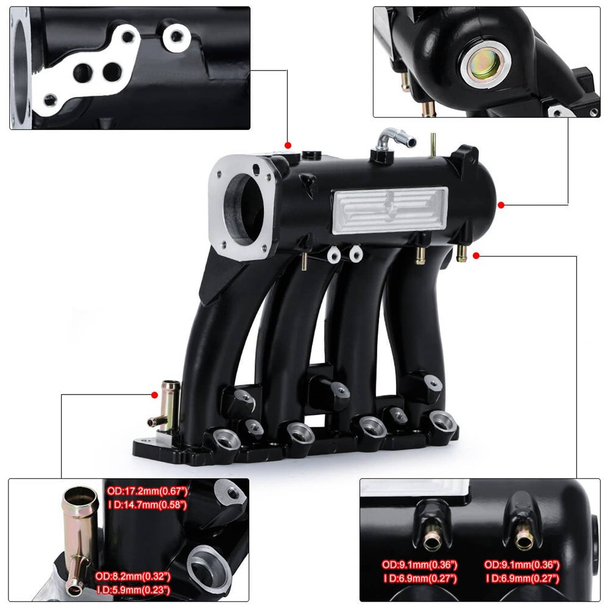 Solidspare D16 D15 D-Series Intake Manifold For 1988-2000 Honda Civic Del Sol D15A2 D16Y8