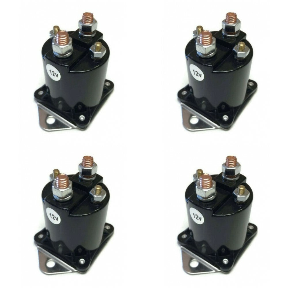 4 Pack- 12 Volt Solenoid for Gas Golf Cart Kart Buggy 4 Terminal OEM Replacement