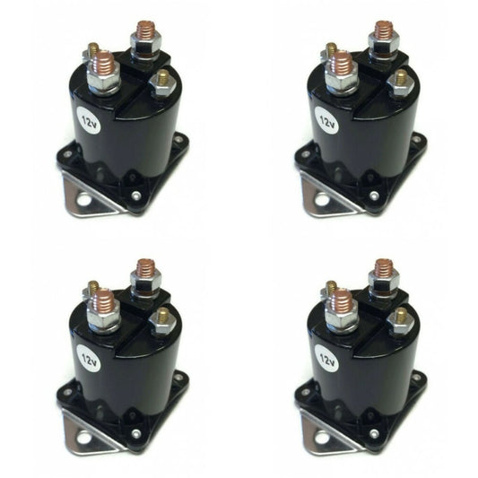 4 Pack- 12 Volt Solenoid for Gas Golf Cart Kart Buggy 4 Terminal OEM Replacement
