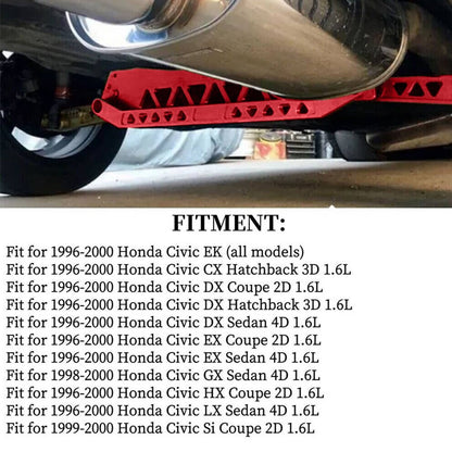 Solidspare Billet Subframe Control Arm Lca Tie Bar Brace Rear For 96-00 Honda Civic Ek Red