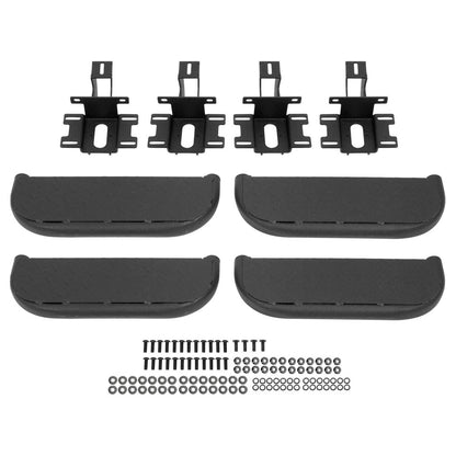 Solid Spare Side Hood Steps Kit For 07-18 Jeep Wrangler JK Unlimited JKU 4-Door Steel 4Pcs