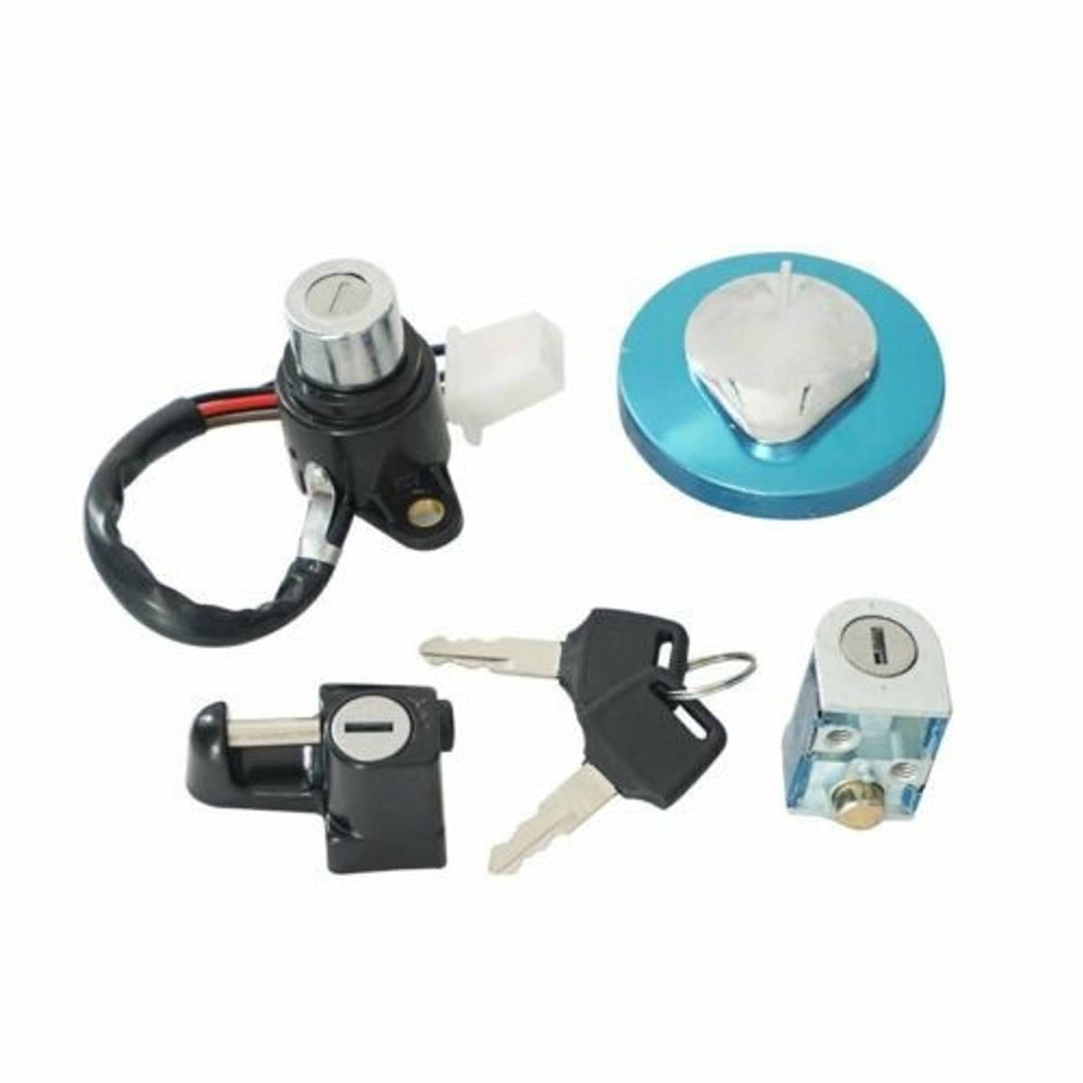 Solidspare Ignition Switch Fuel Gas Cap Helmet Seat Lock Key Set For Honda Rebel 250 CMX250