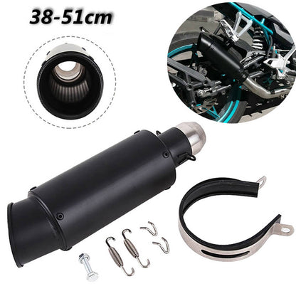 Solidspare Universal Exhaust Muffler Tail Pipe Slip on DB Killer Black Motorcycle Exhaust