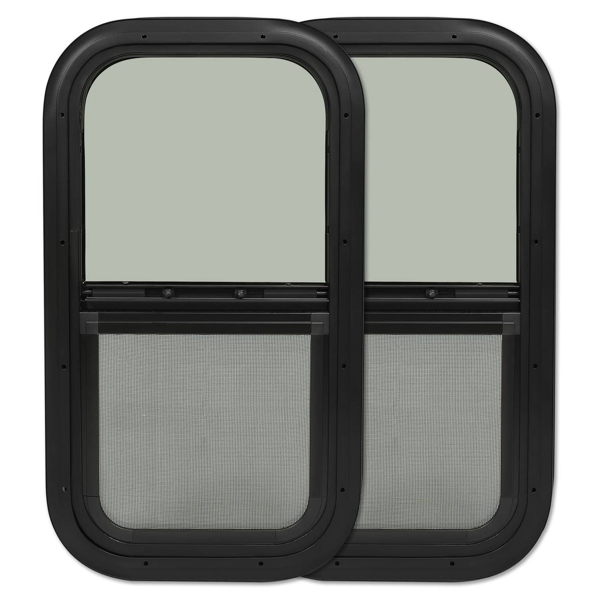 Solidspare 2 Pack 12"L x 22"W Wall Vertical Sliding RV Window Cargo Trailer W/Trim Kit