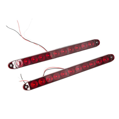 Solidspare 4X 16" 11 LED Red Truck Trailer Light Bar Stop Turn Tail Brake Light Strip Kit