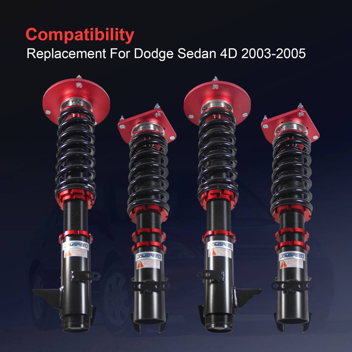 Solidspare JDMSPEED Coilovers Strut Shock Suspension Kit For 03 04 05 Dodge Neon SRT-4 2.4L