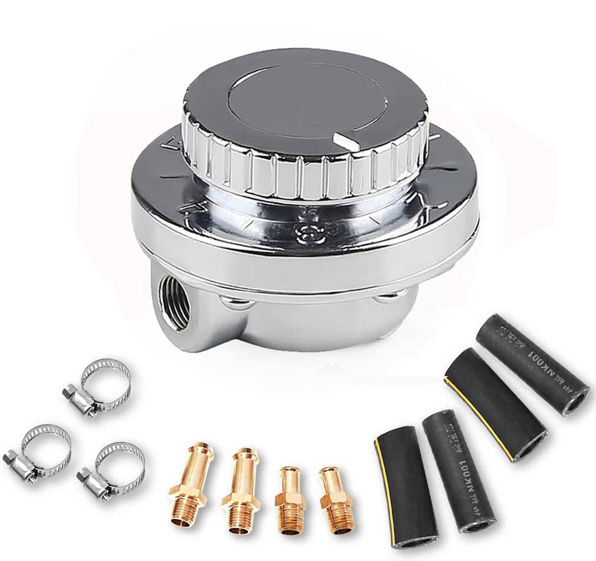 Solidspare Universal 1-6 PSI Adjustable Fuel Pressure Regulator Kit For Carburetor Engine