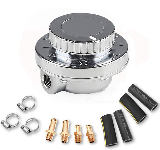 Solidspare Universal 1-6 PSI Adjustable Fuel Pressure Regulator Kit For Carburetor Engine