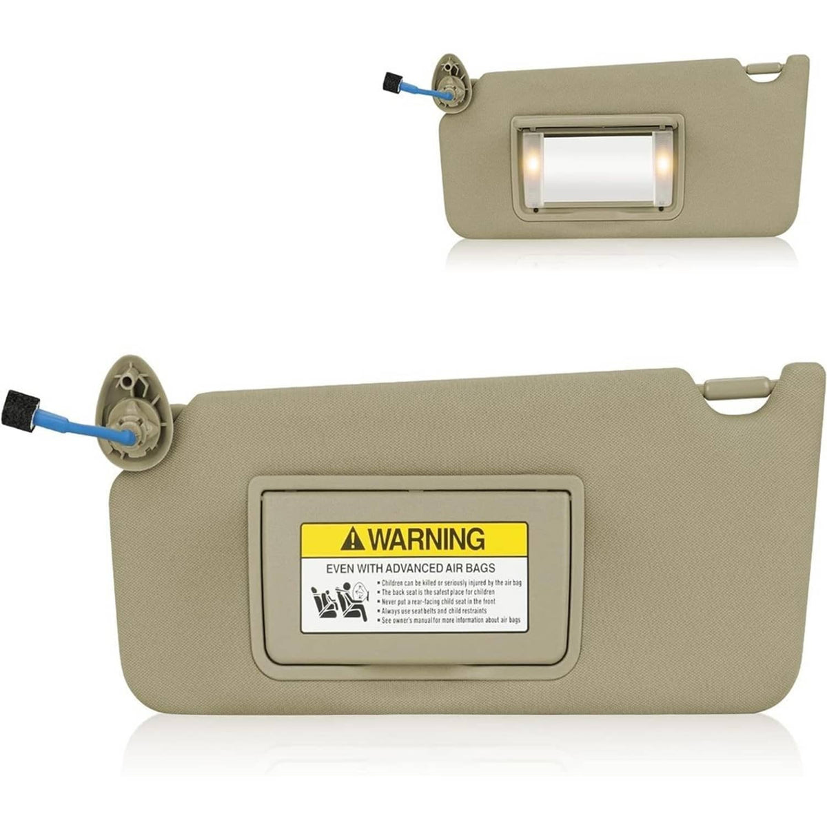 Solidspare Left Driver Side Sun Visor w/ Light & Mirror For 2008-2017 Honda Accord Beige