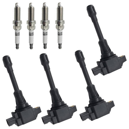 Solidspare 4 UF549 For Nissan Altima Sentra rogue versa Spark Plugs and Ignition Coil packs