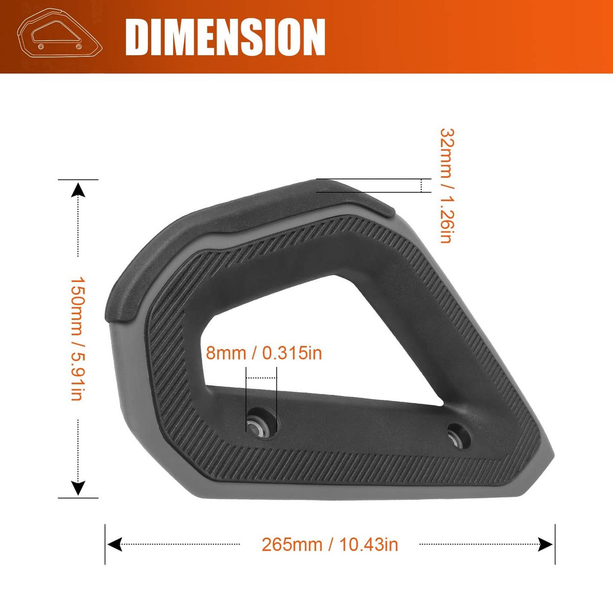 Solidspare Console Passenger Black Grab Handle M2DZ-78112C79-BN For 2021-2026 Ford Bronco