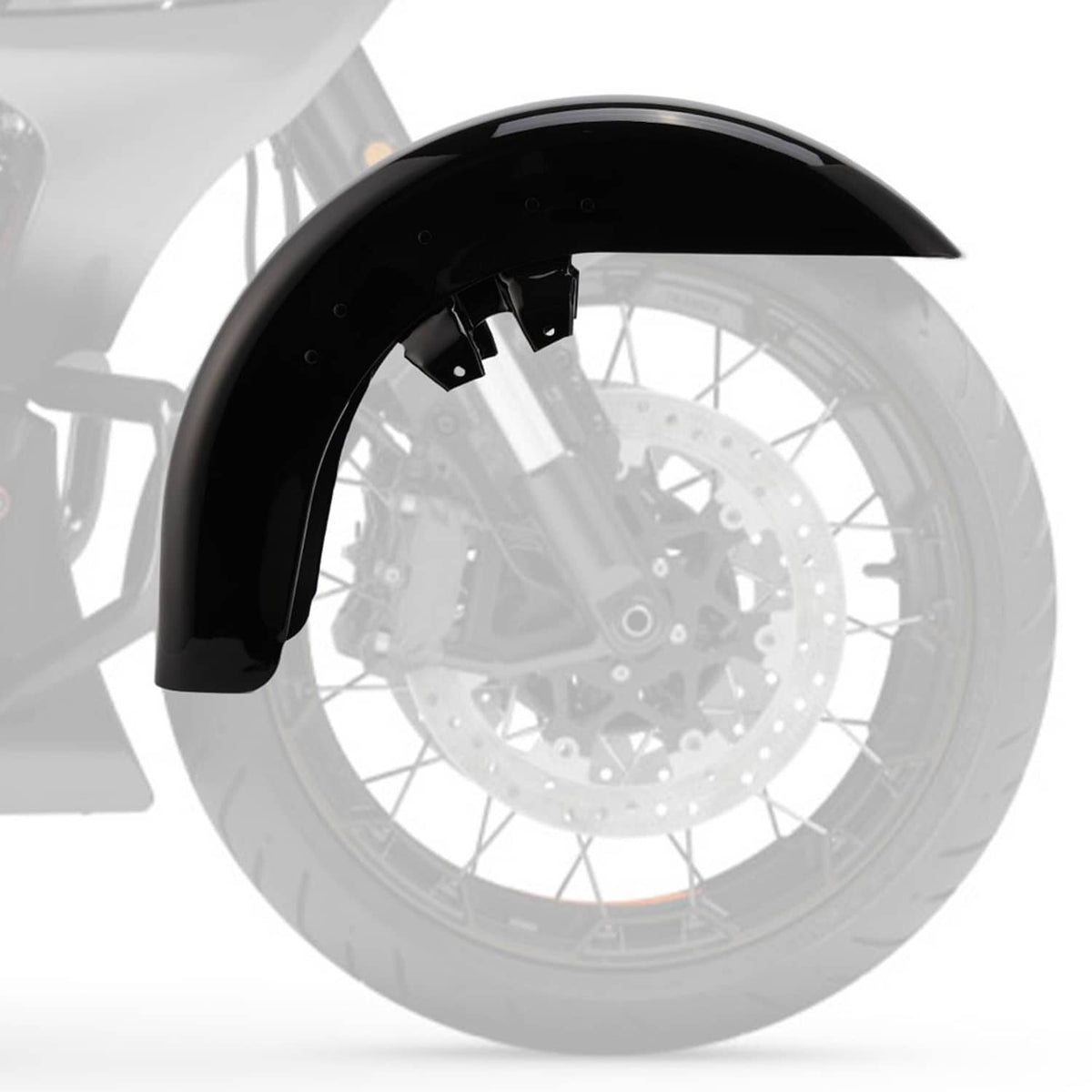 Solidspare Vivid Black Front Fender Fit For Harley Touring Street Road Glide 1989 1990-2013