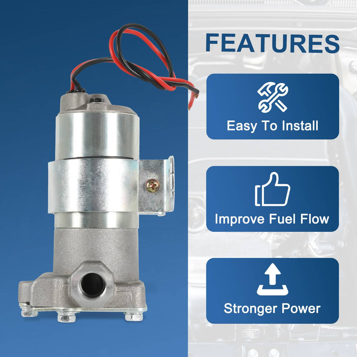 Solidspare 7 PSI Universal High Flow Electric Fuel Pump 97 GPH For Holley Demon Carburetor