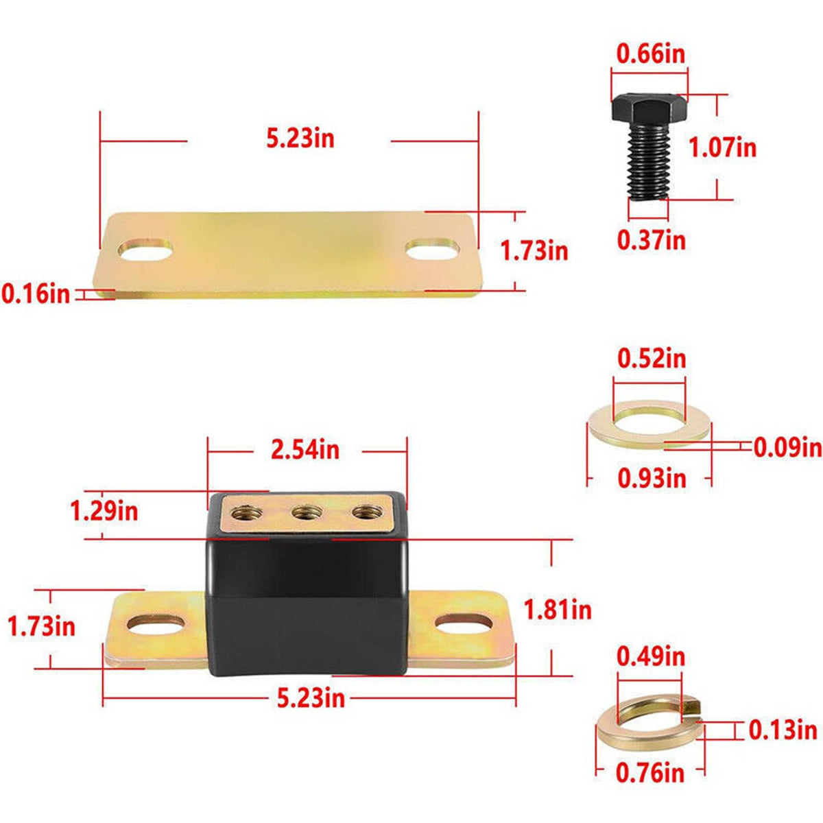 Solidspare Fit For GM LS Swap Transmission Mount Kit Polyurethane - 4.8 5.3 6.0 4l60e 4l80e