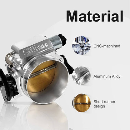 Solidspare 92MM LS Throttle Body with Position Sensors TPS IAC & Throttle Gas Cable Kits