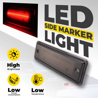 Solid Spare 2x Smoke LED Rear Side Marker Lights Lamps For El Camino & Caballero 1978-1987