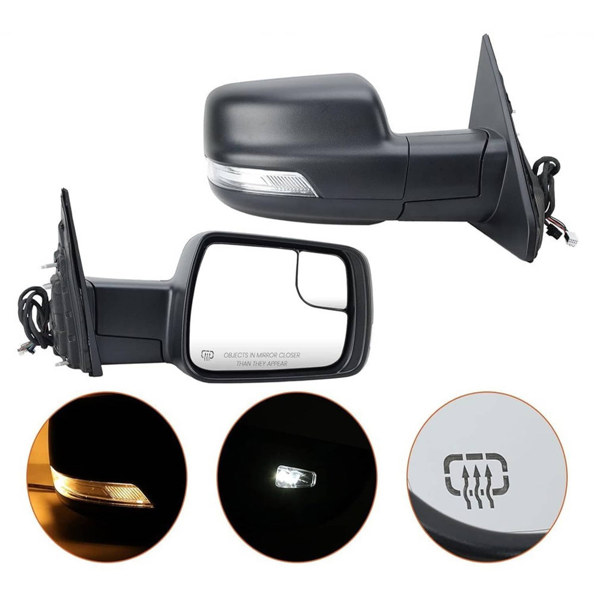 Solidspare 68276500AH For 2019-2024 Ram 1500  Heated Mirror w/Power Fold Signal Light Right