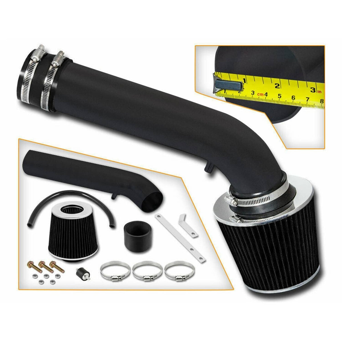 Solidspare 4" Cold Air Intake Kit w/ Heat Shield for 05-10 Dodge Chrysler HEMI 5.7L 6.1L V8