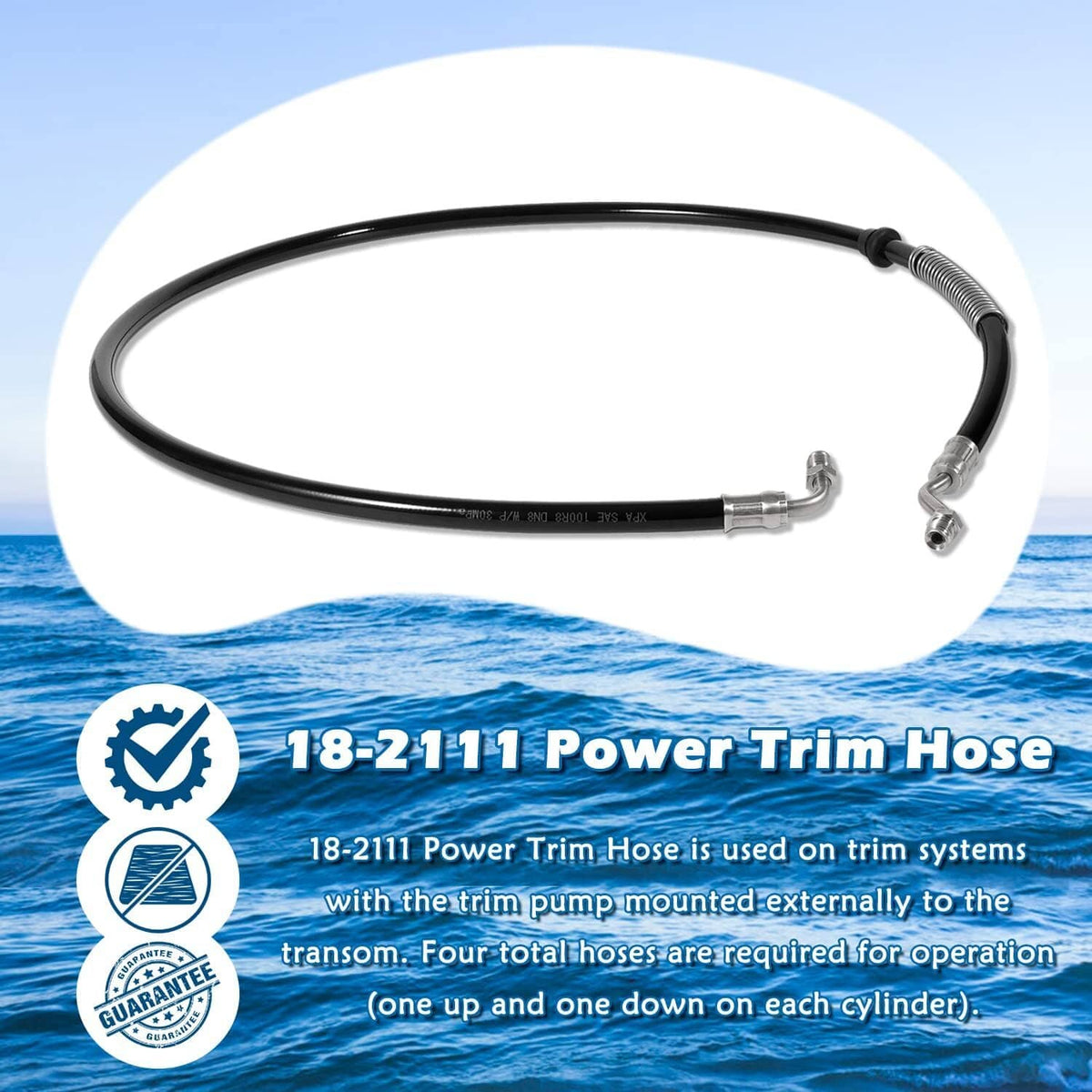 Solid Spare 18-2111 Power Trim Hose for Mercury Mariner Outboards Motor 32-88006 / 32-45959