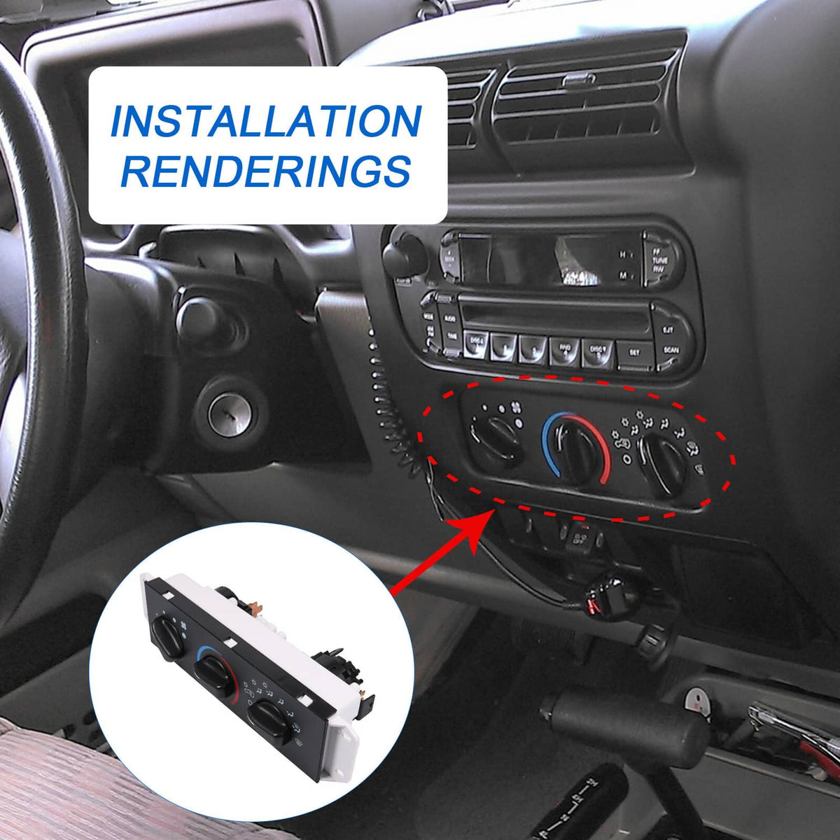 Solidspare For Jeep Wrangler AC 2005-2006 Heater Climate Control Unit 55056558AA 55056558AB