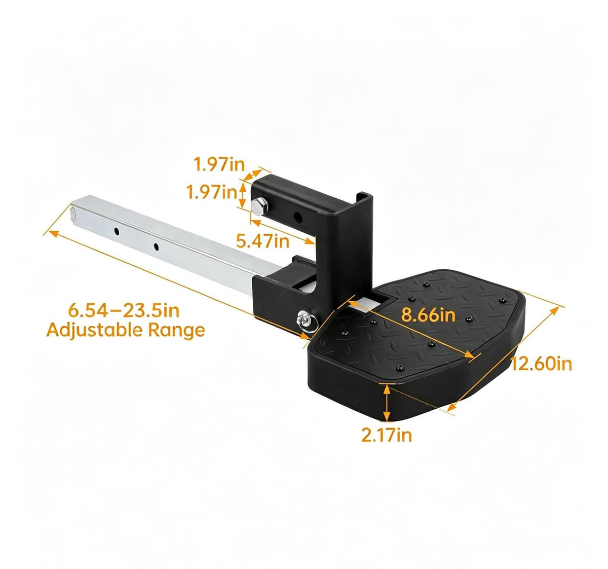 Solid Spare 2" Receiver 500LB Hitch Truck Step XL Telescoping Up to 32" for Large Truck SUVs