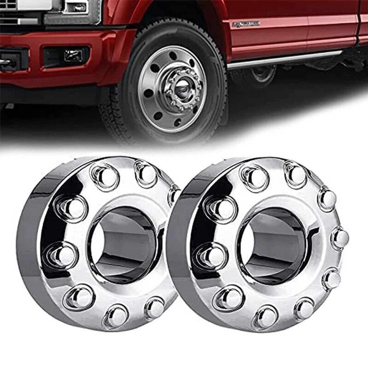 Solidspare 2Pcs Wheel Center Hub Caps Dually 10 Lug For 2005-2017 Ford F450 F550 Super Duty