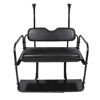 Solidspare Golf Cart Flip Rear Back Seat Kit Black For Club Car Precedent Tempo Onward 04+