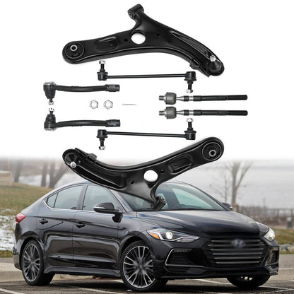 Solidspare For Hyundai Elantra Veloster Front Lower Control Arms w/ Ball Joints Tie Rod Kit