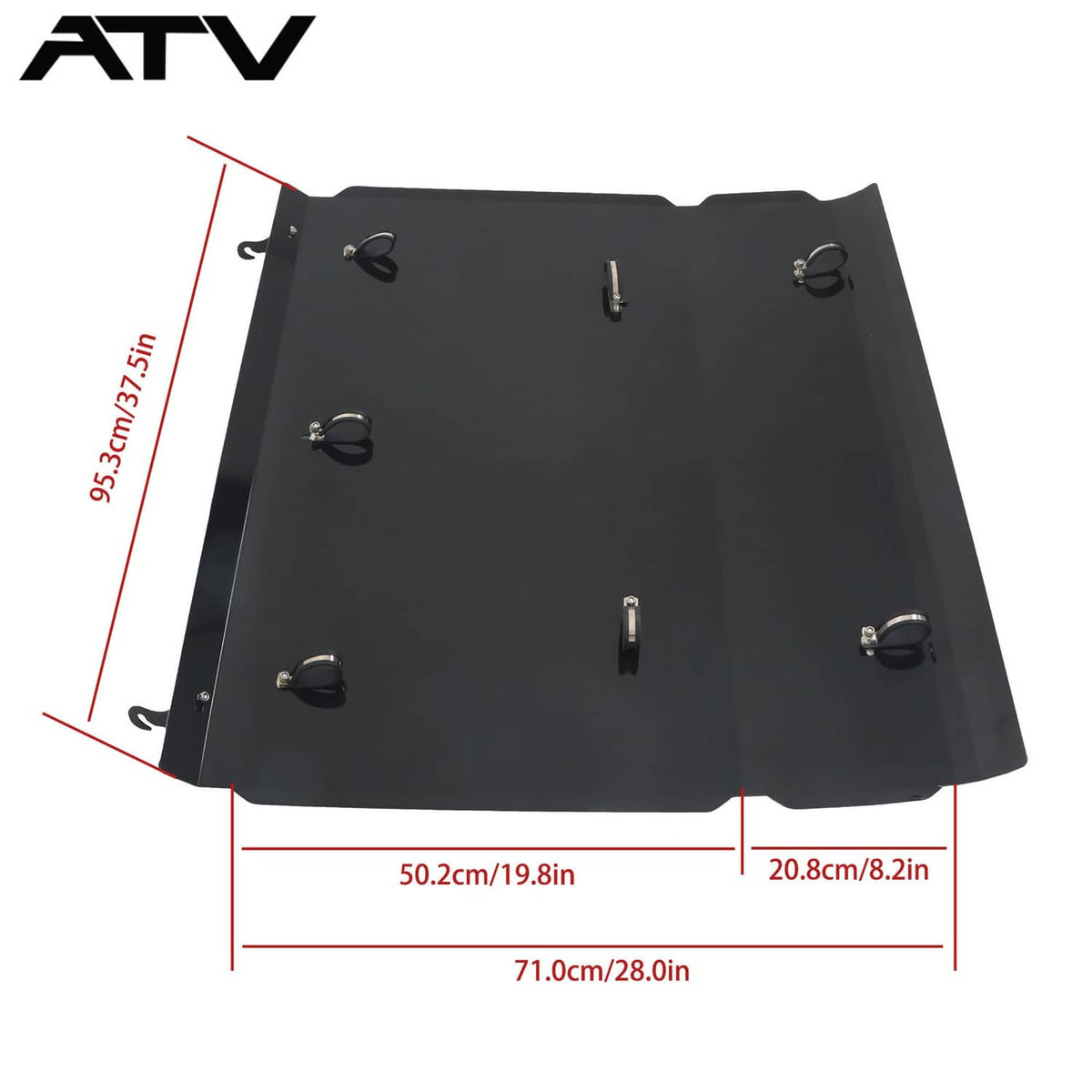 Solidspare Aluminum Hard Top Roof Black For Polaris RZR 800 S / XP 900 / 570-2 Door Model