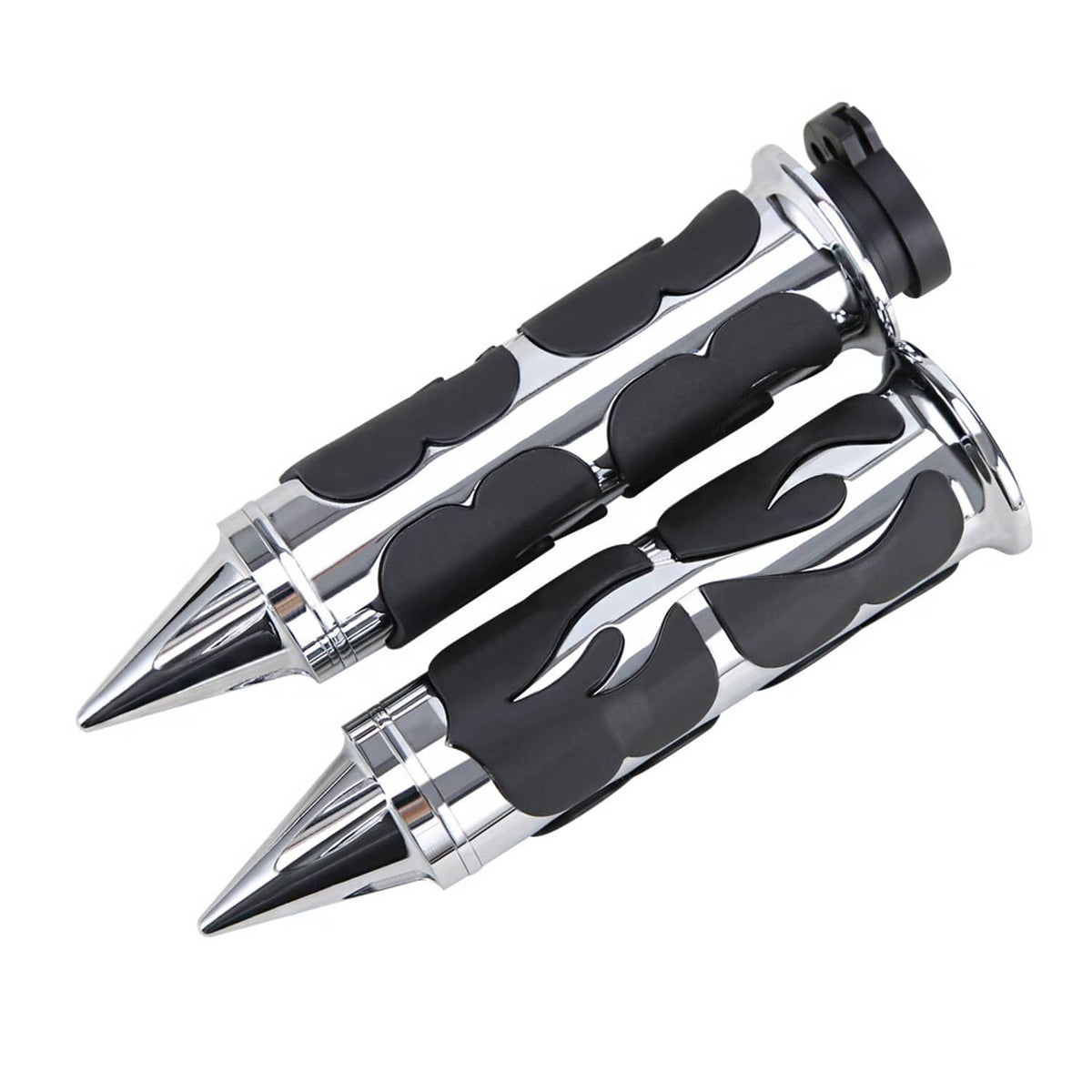 Solidspare 1" Chrome Handle Bar Hand Grips for Harley Touring Road King Street Glide 883 XL