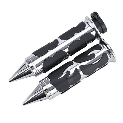 Solidspare 1" Chrome Handle Bar Hand Grips for Harley Touring Road King Street Glide 883 XL