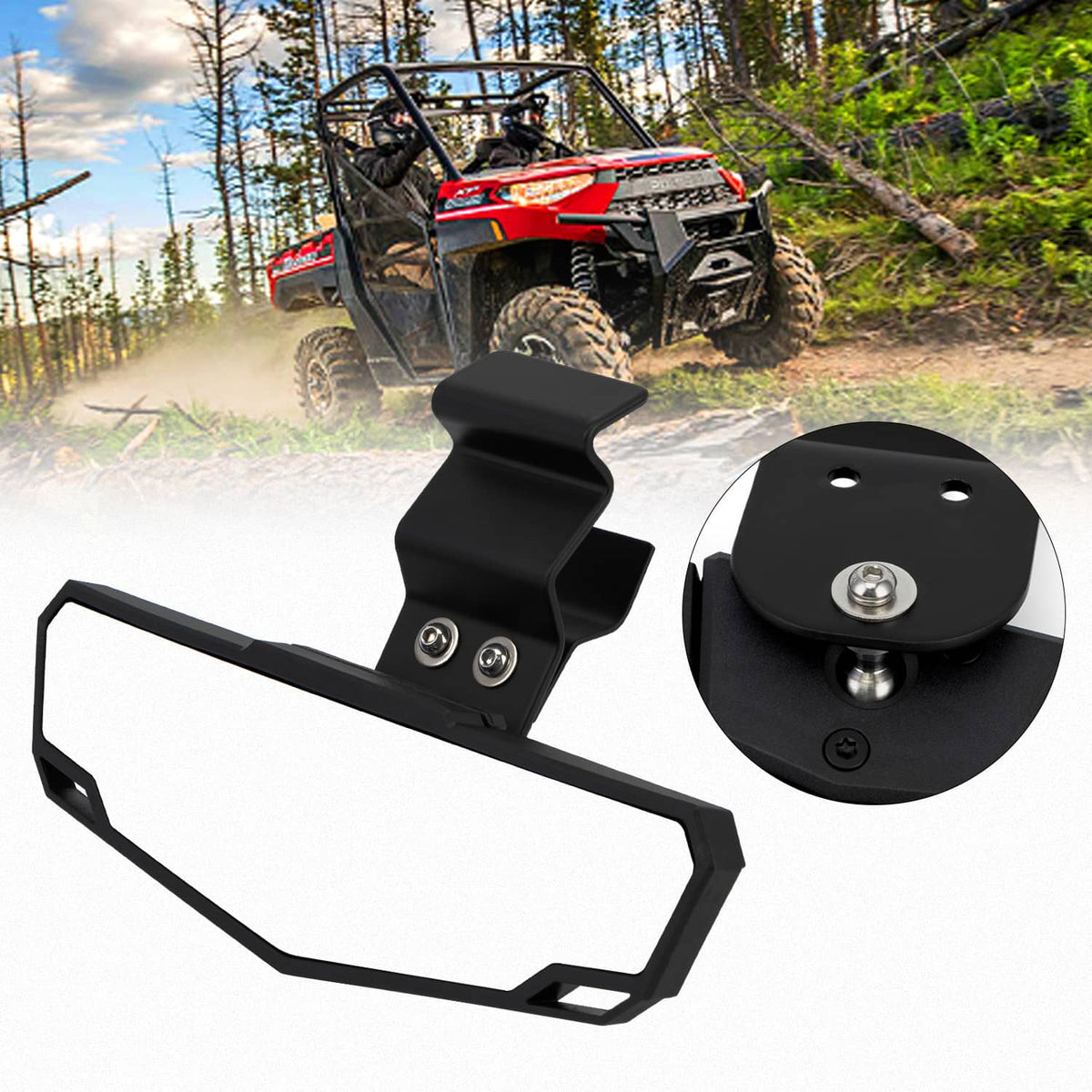 Solidspare UTV Rear View Center Mirror For Ranger XP 1000 /Crew 1000 Diesel /Crew XP 900