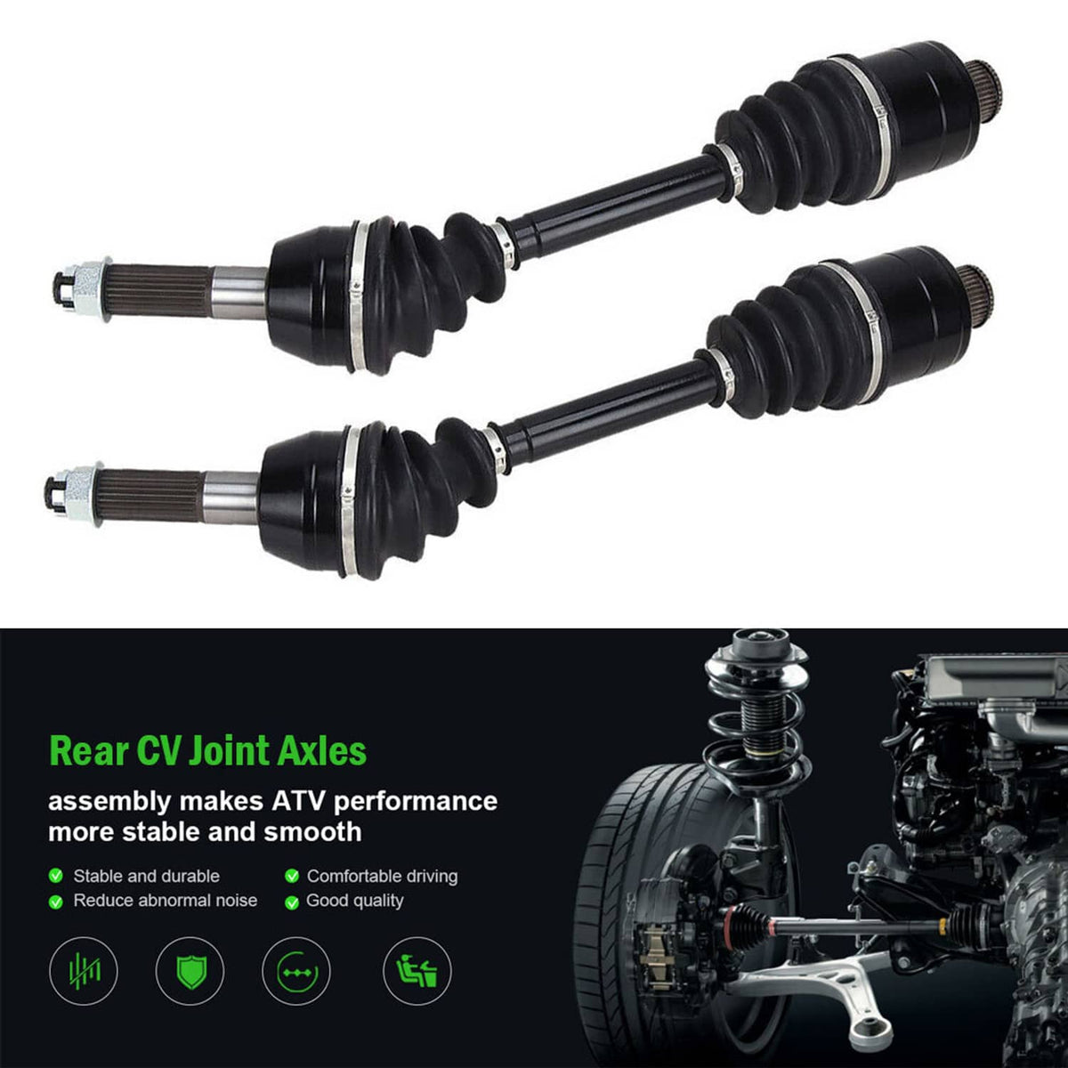 Solidspare Rear RH & LH Complete CV Joint Axle For Polaris 1332421 1332511 1332654 1332935