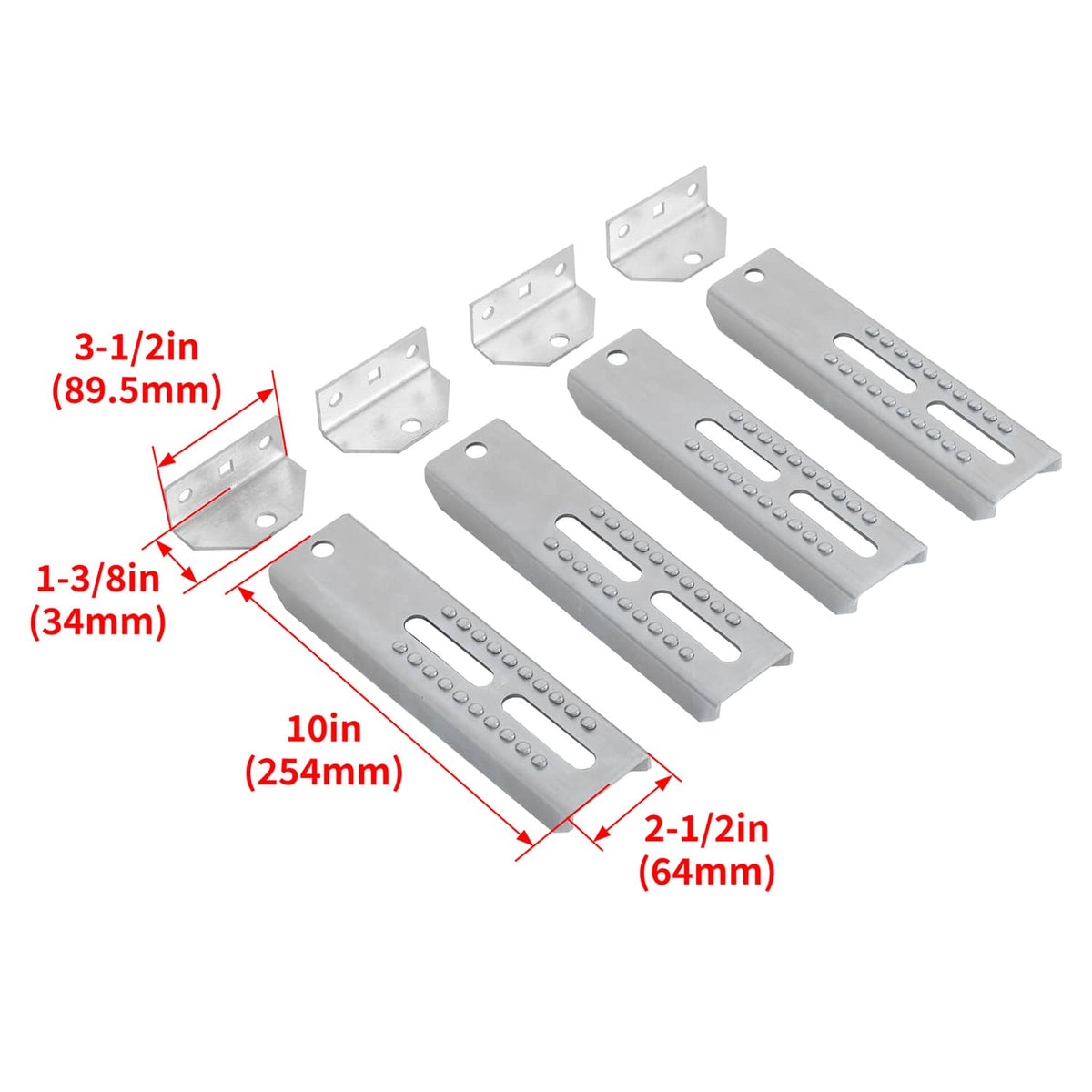 Solidspare (4)10" Boat Trailer Swivel Top Bunk Board Bracket Bolster Adjustable Bracket Kit