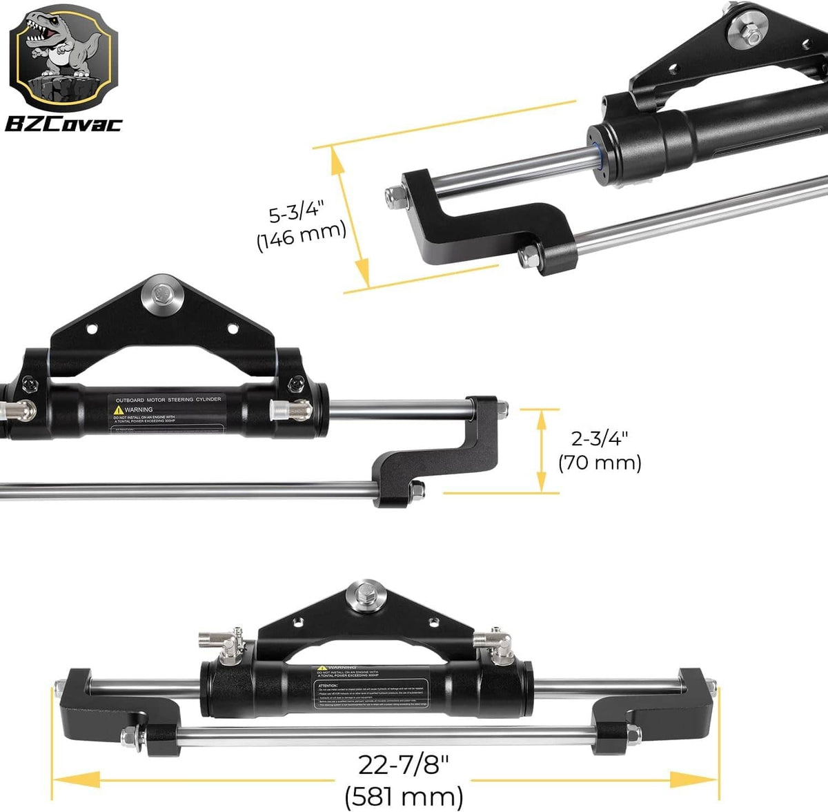 Solidspare HC5345-3 Marine Rotary 300HP Hydraulic Steering Cylinder Outboard Steering Pump