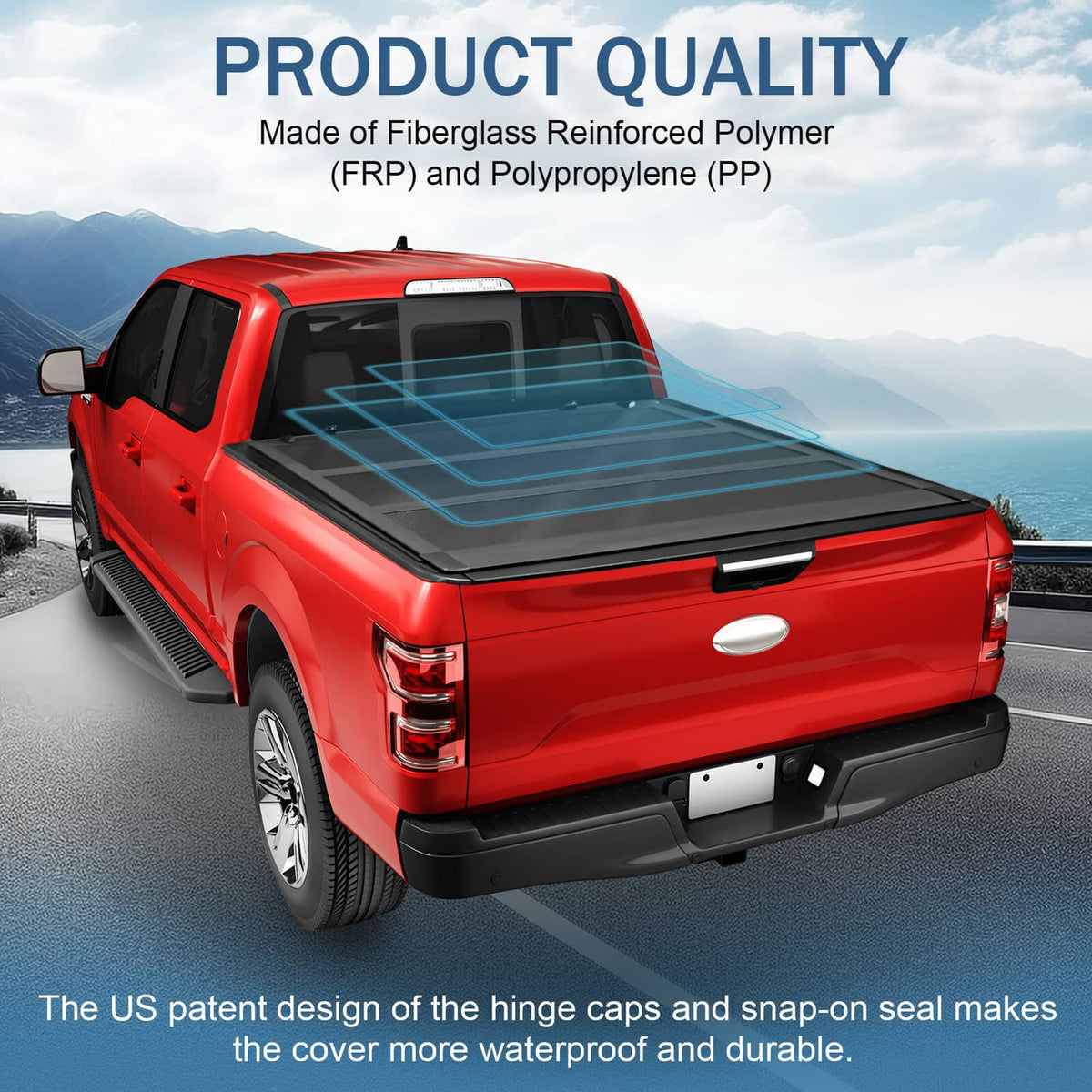 Solidspare For 2015-2024 Ford F150 5.5'/66" Bed Lo Pro Aluminum Hard Tri Fold Tonneau Cover