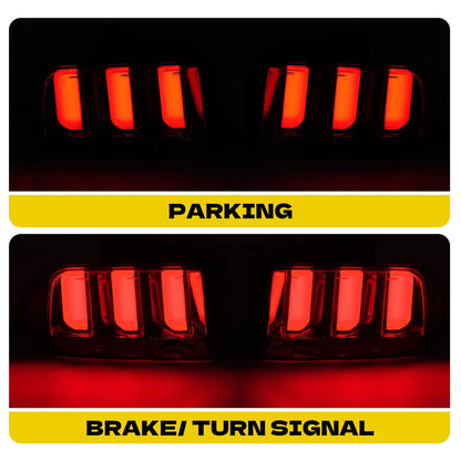 Solid Spare For Ford Mustang 2005-2009 Clear Lens LED Tail Lights Rear Brake Lamps Set 05-09