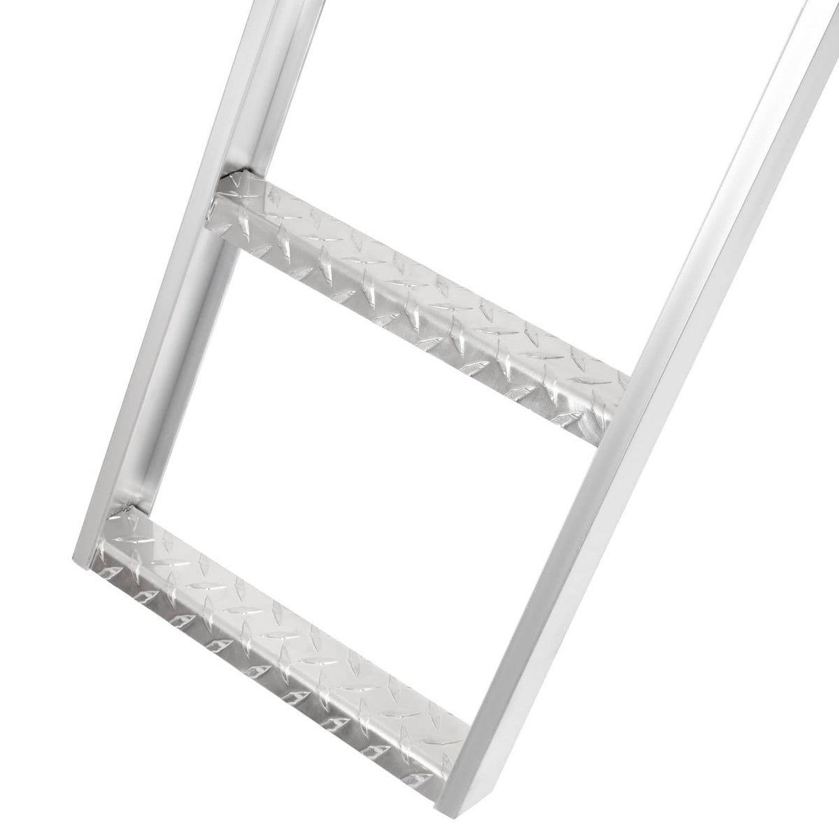 Solidspare 4 Step Pontoon Under Deck Boat Ladder Aluminum Under-Boat Mount , Silvery