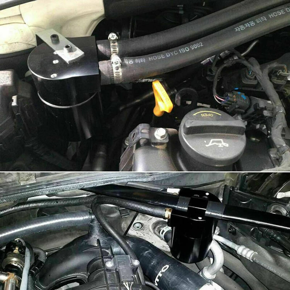 Solidspare Billet Aluminum Black Oil Catch Can Tank Bottle Baffled For BMW N54 335i 535i