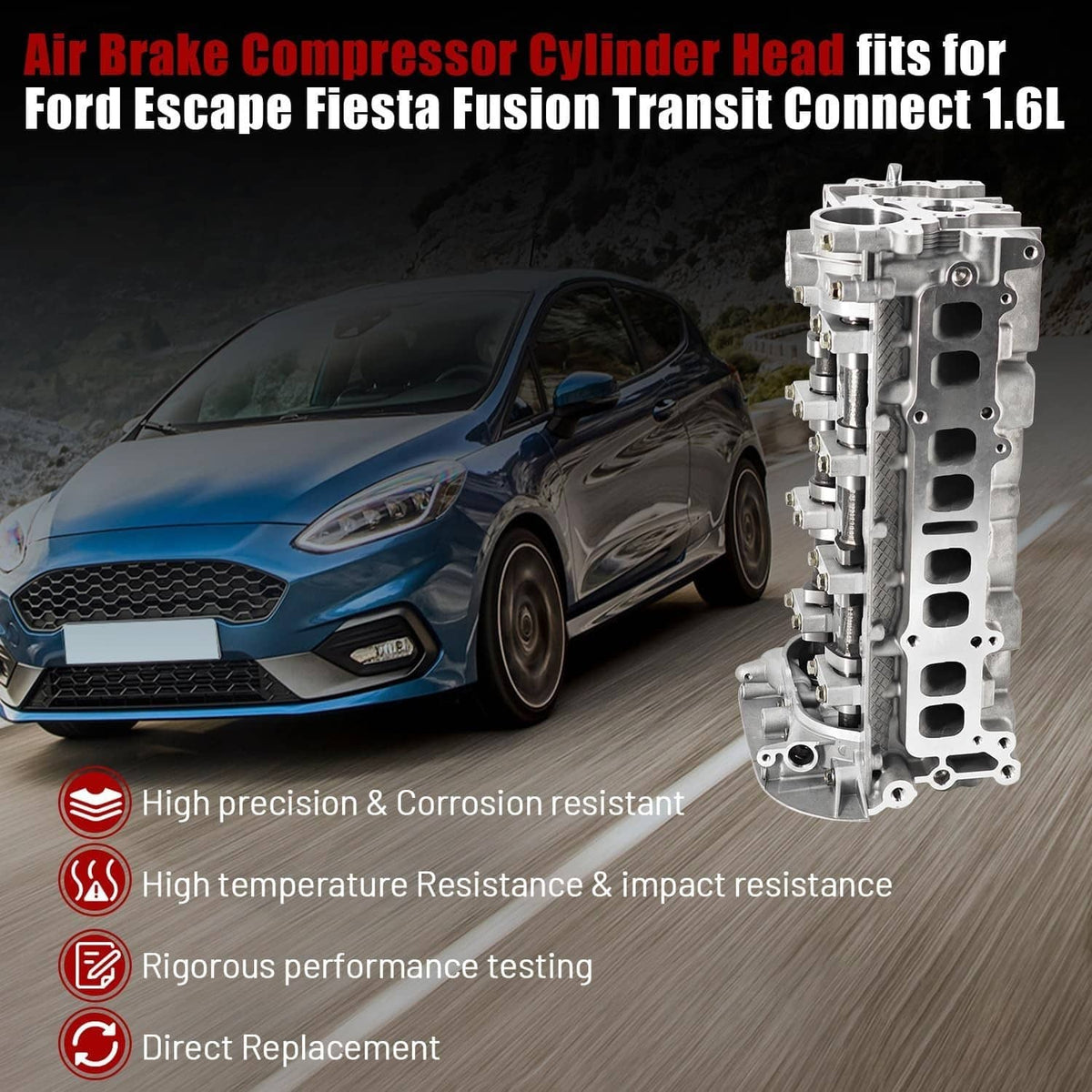 Solidspare Cylinder Head Assembly for Ford Escape Fiesta Fusion Transit Connect 1.6L Turbo