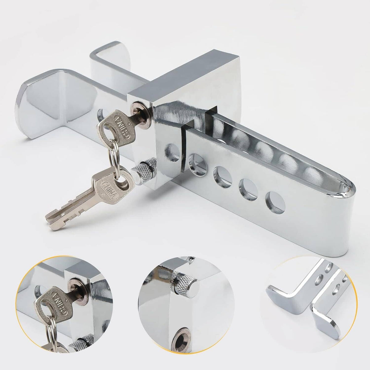Solidspare Brake Clutch Lock Vehicle Anti-Theft Device Car Pedal Security Lock Tool & 3 Key