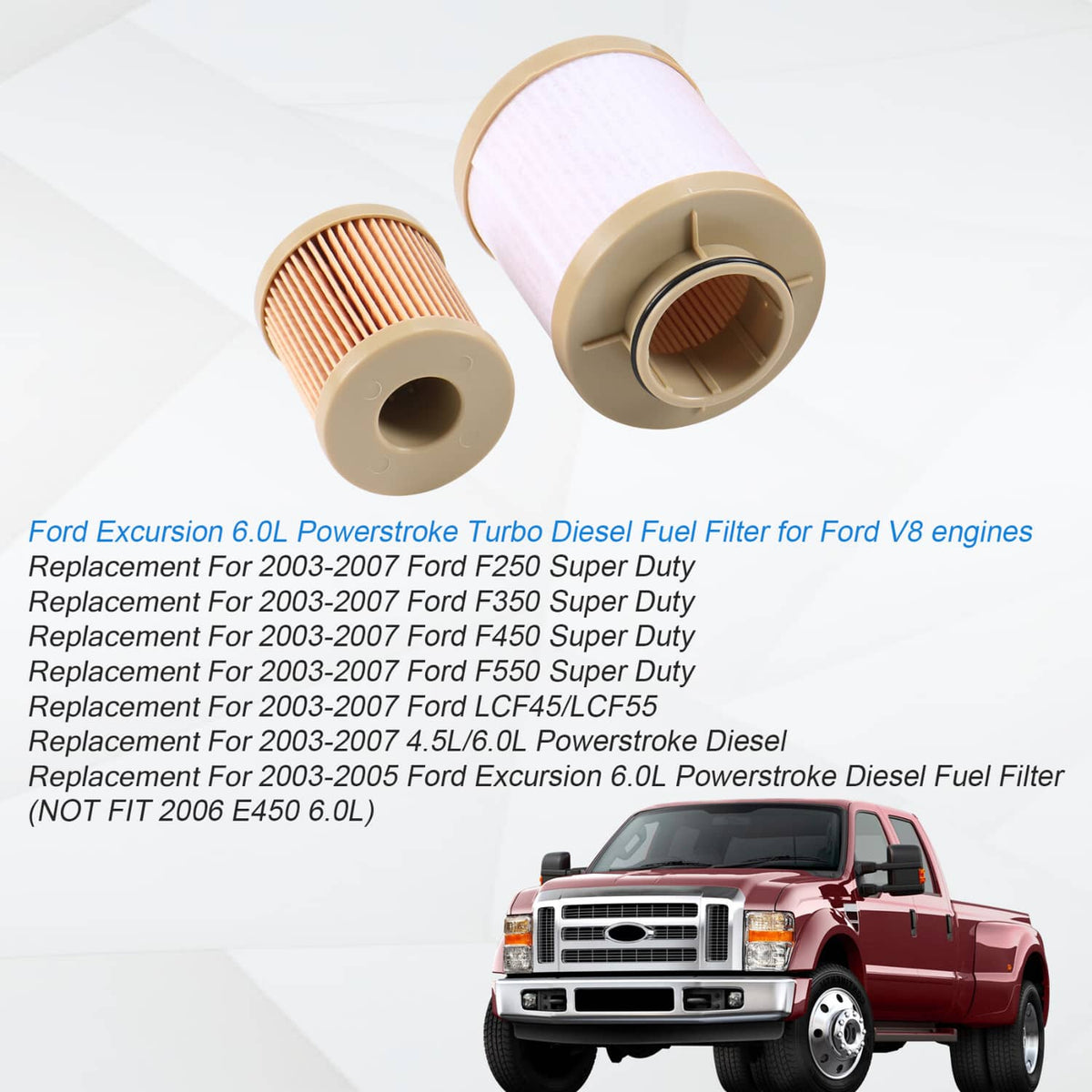 Solidspare FOR Ford Fuel Filter Diesel 6.0 F250 F350 F450 Powerstroke FD-4604 FD-4616 NEW