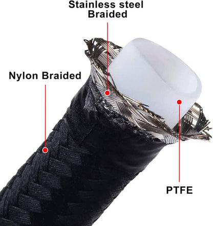Solidspare AN6 6AN PTFE LS Swap EFI Fuel Line Fitting Kit with 25FT Hose and 15 Fitting E85