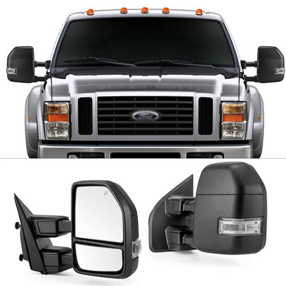 Solidspare Towing Mirrors For 2017-2019 Ford F-250 Super Duty Power Heated LED Signal LH&RH