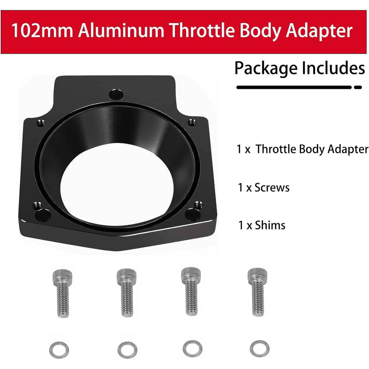 Solidspare New For LS Throttle Body for LS1 / Truck Adapter 3 Bolt Intake to 4 Bolt 92mm
