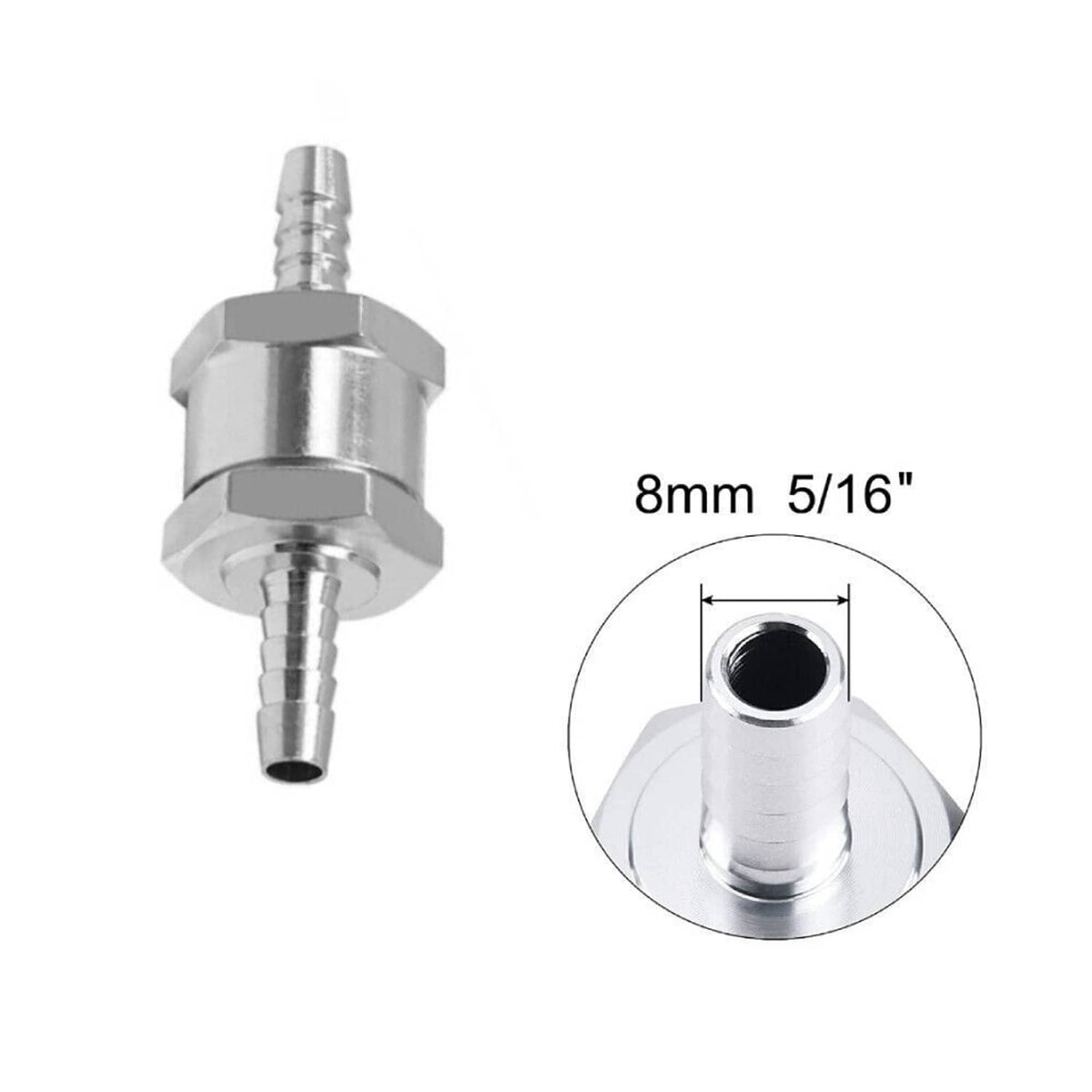 Solidspare 2Pcs 5/16" 8mm Fuel Line One Way Non Return Check Valve Petrol Diesel Oil Water