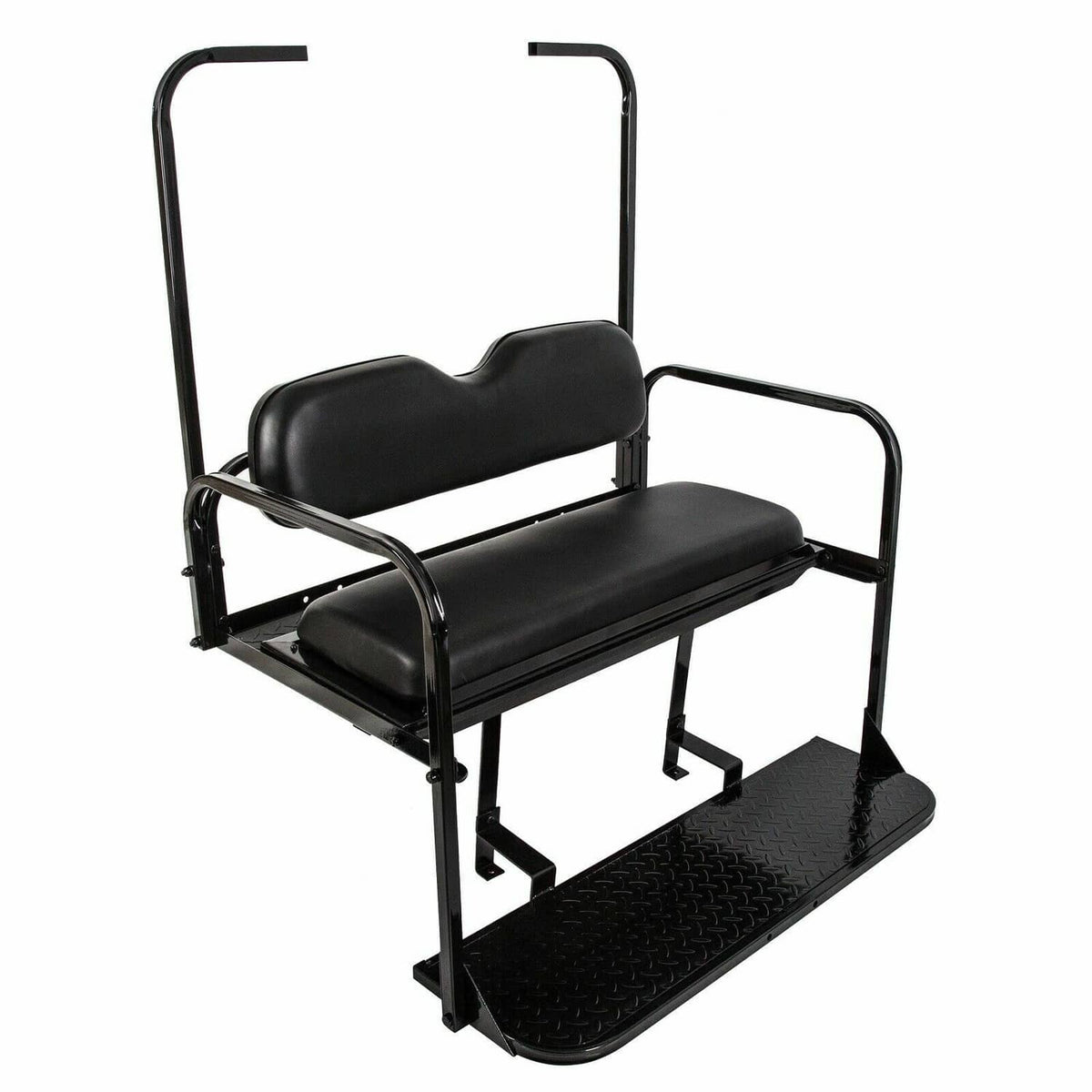 Solidspare Flip Folding Rear Seat Cushions Pad w/Roof Support For EZGO TXT 1995+ Golf Cart