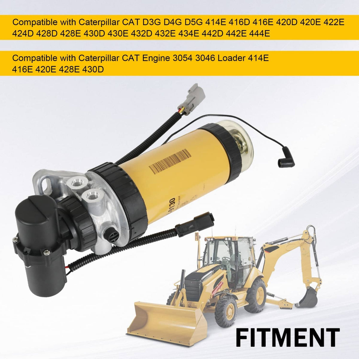 Solidspare 228-9129 Fuel Pump & Fuel Filter Assy for CAT 3054 3046 Loader 414E 416E 420E